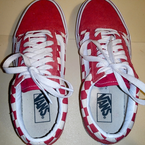 Vans red checkered unisex mens 6.5 and women's 8.0 - Picture 2 of 7